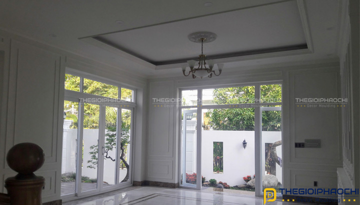 Thi Công Phào Chỉ Nhựa Hàn Quốc Biệt Thự Thiên Tuế